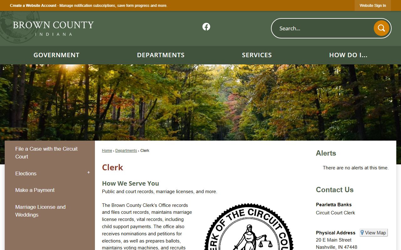 Brown County Clerk of Courts office page