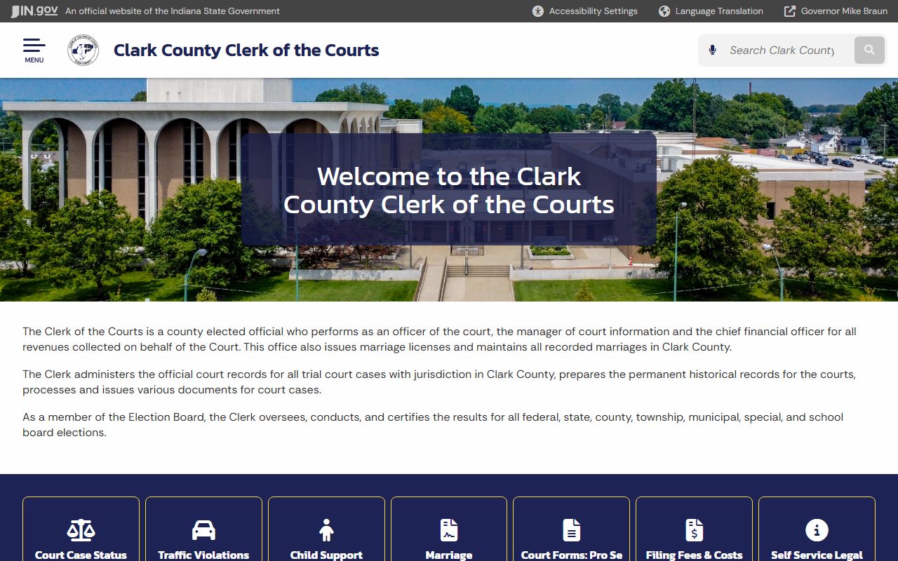 Clark County Clerk of Courts office website