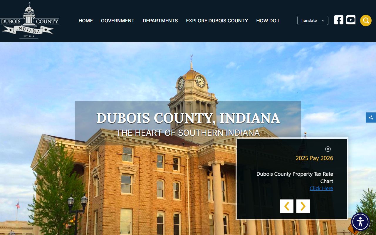 Dubois County Indiana official website for court records access
