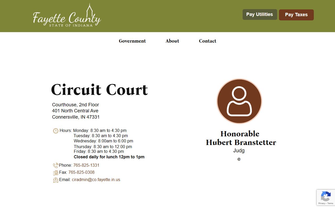 Fayette County Circuit Court information page