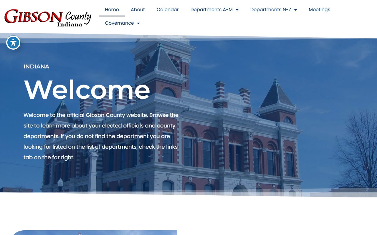 Gibson County Indiana government court records page