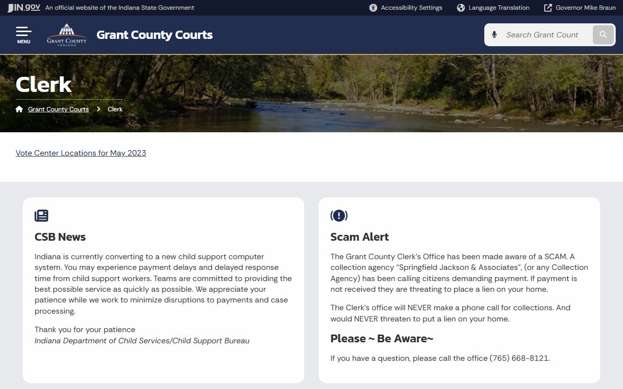 Grant County court records online search portal