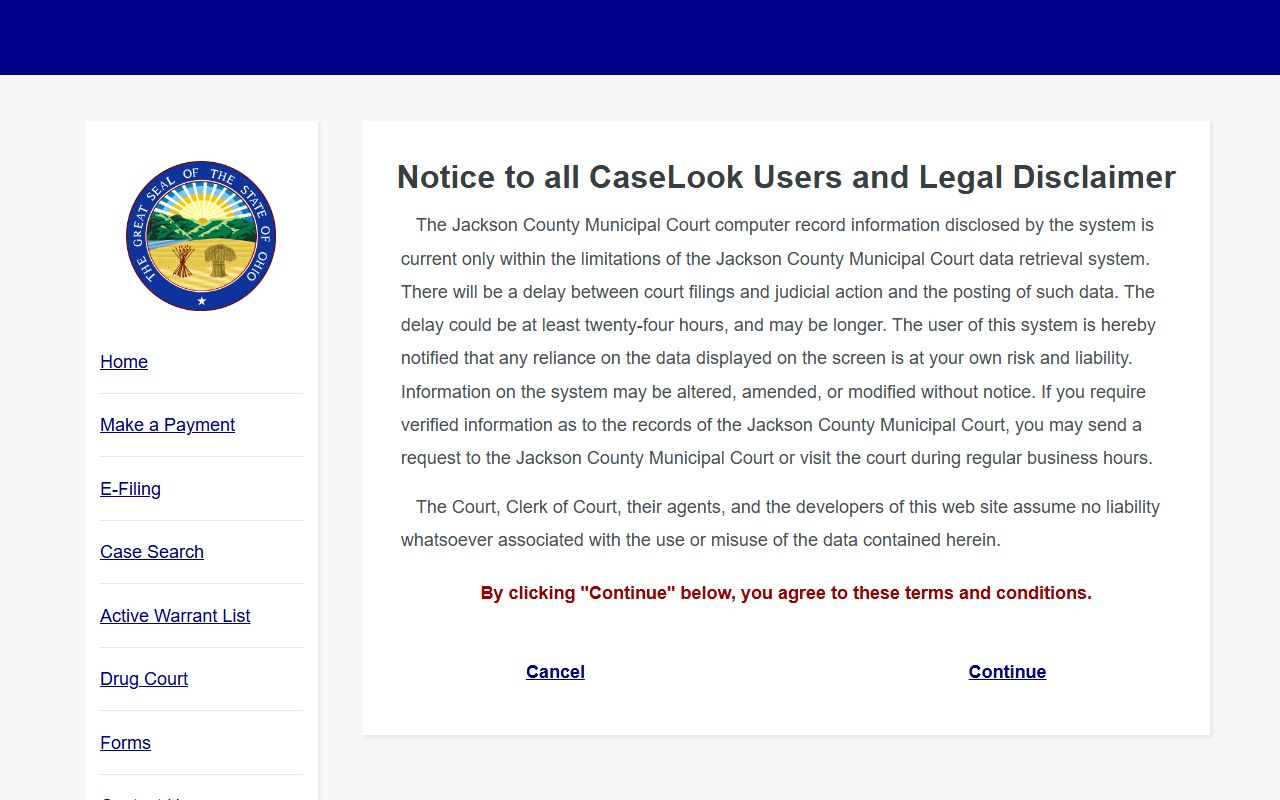Jackson County Indiana court records search portal