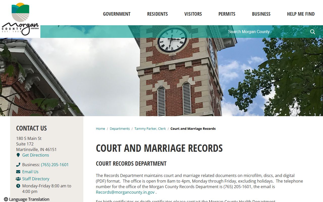 Morgan County Records Department page on the county website