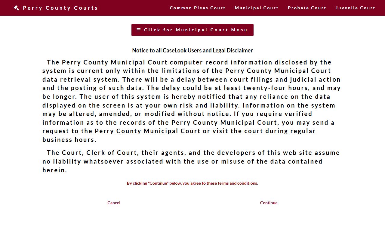 Perry County court record search portal