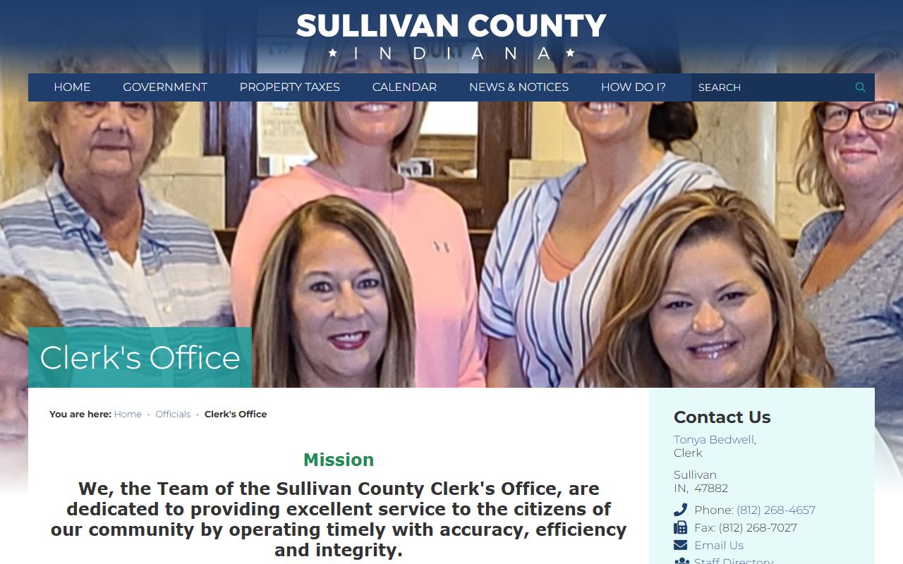 Sullivan County government website for court records